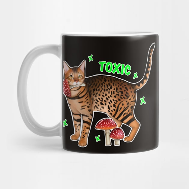 Toxic bengal cat with mushrooms by Meakm